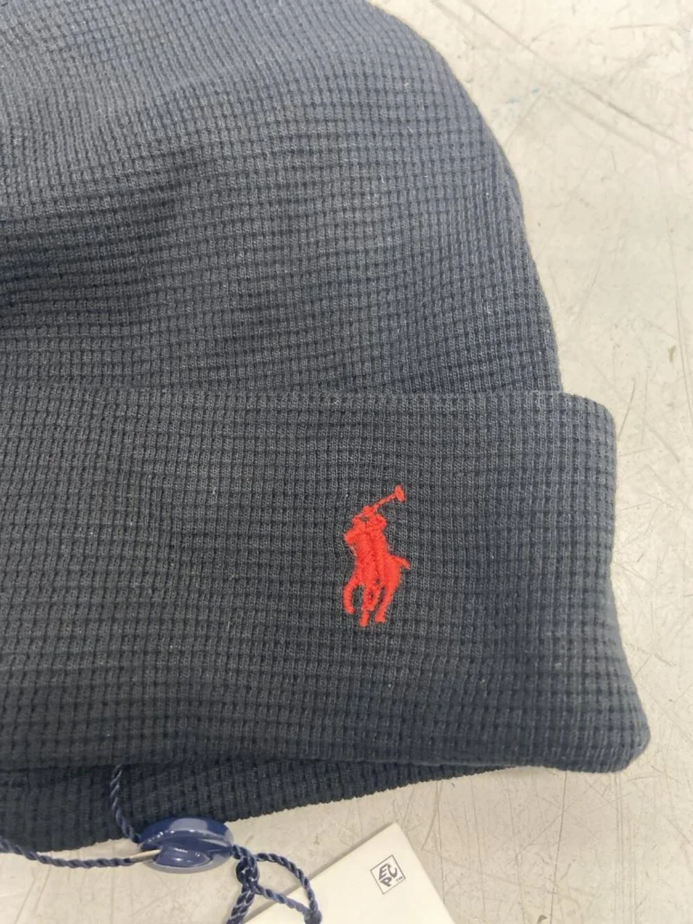 Polo Ralph Lauren Mens Thermal Cuffed Beanie One Size Black Embroidered Logo